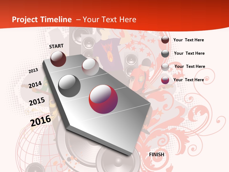 Illustration With Rock Band Stock Vector Illustration: PowerPoint Template