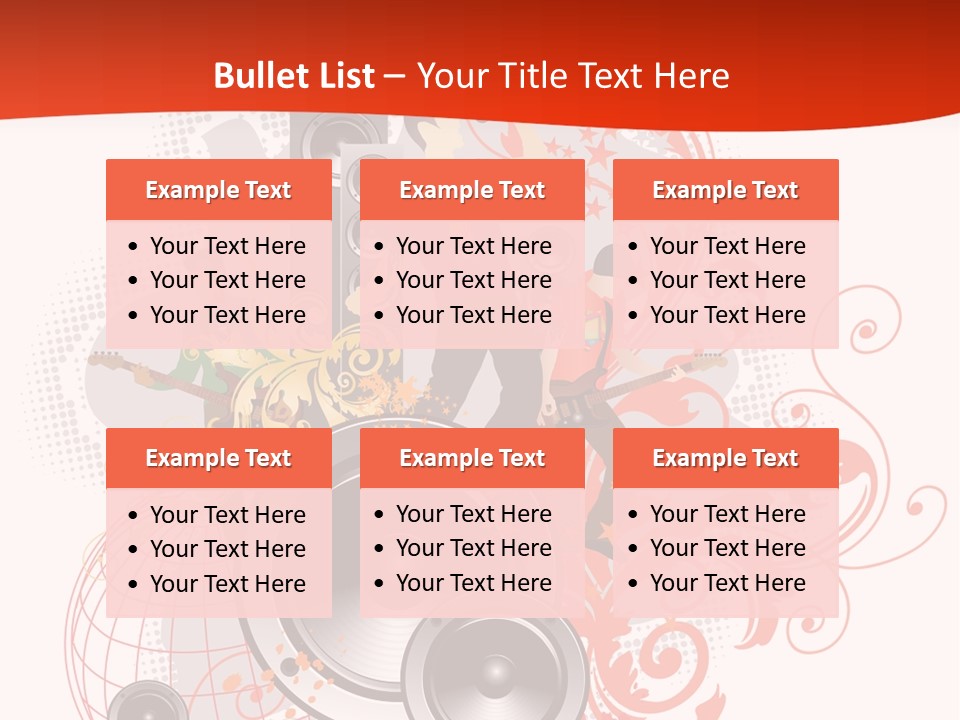 Illustration With Rock Band Stock Vector Illustration: PowerPoint Template