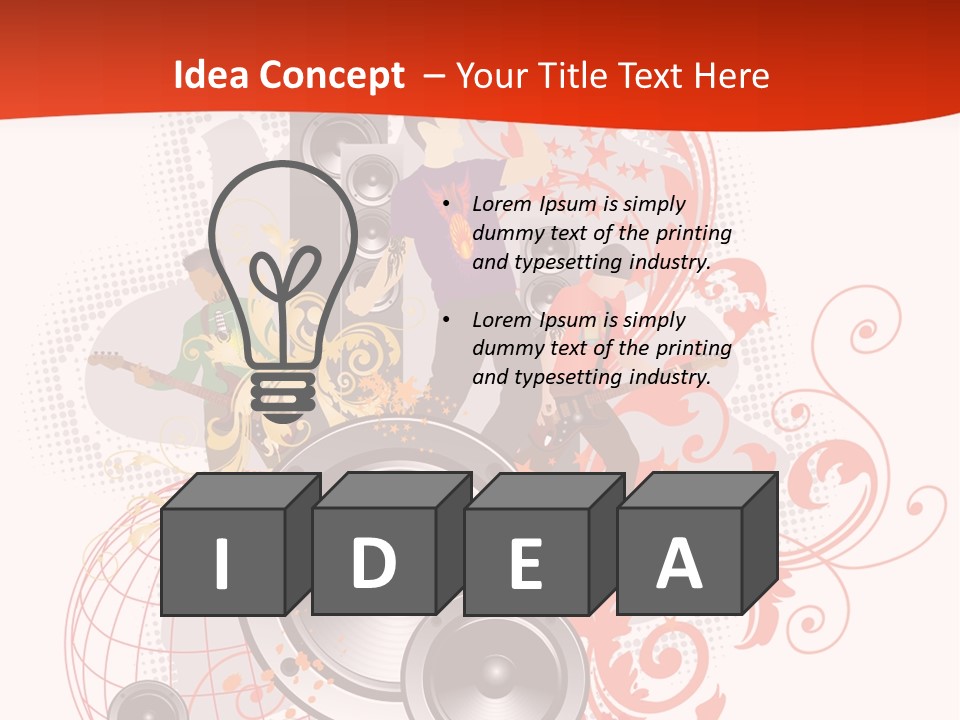 Illustration With Rock Band Stock Vector Illustration: PowerPoint Template