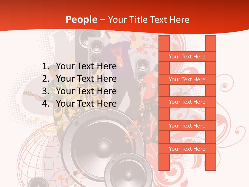 Illustration With Rock Band Stock Vector Illustration: PowerPoint Template