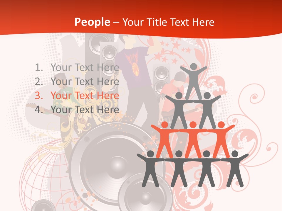 Illustration With Rock Band Stock Vector Illustration: PowerPoint Template