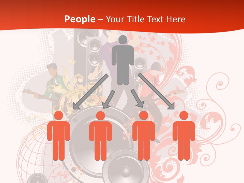 Illustration With Rock Band Stock Vector Illustration: PowerPoint Template