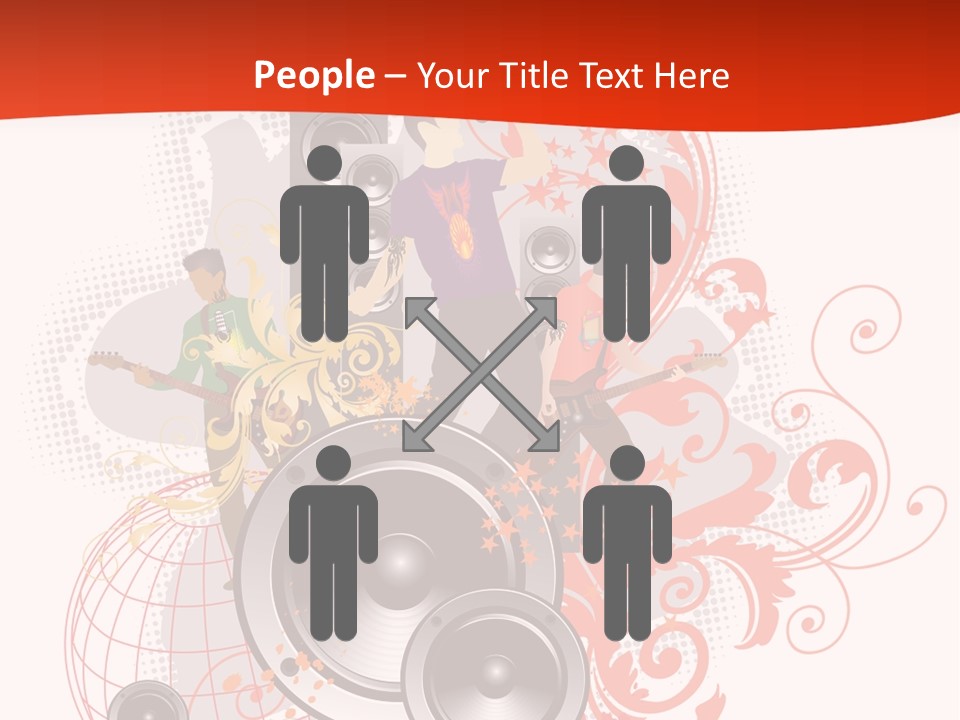 Illustration With Rock Band Stock Vector Illustration: PowerPoint Template