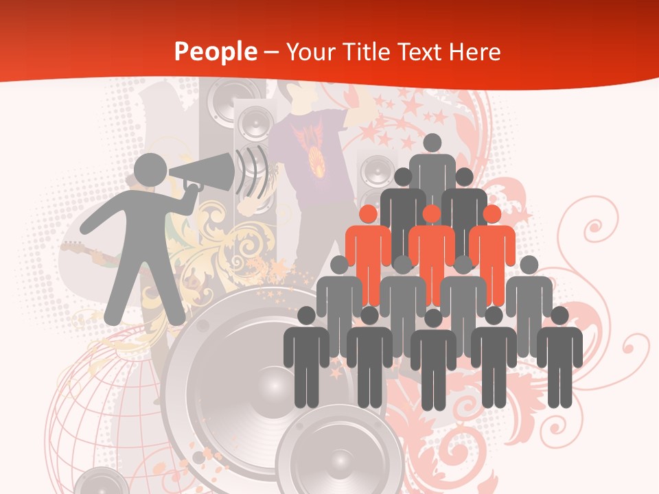 Illustration With Rock Band Stock Vector Illustration: PowerPoint Template