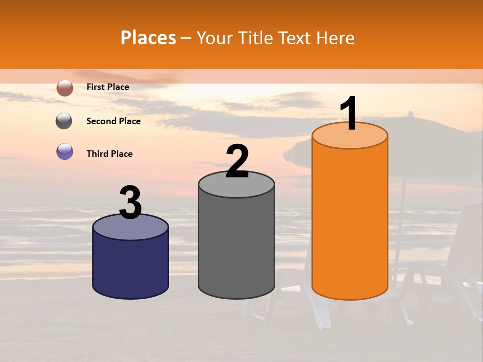 Two Beach Chairs Before Sunrise PowerPoint Template