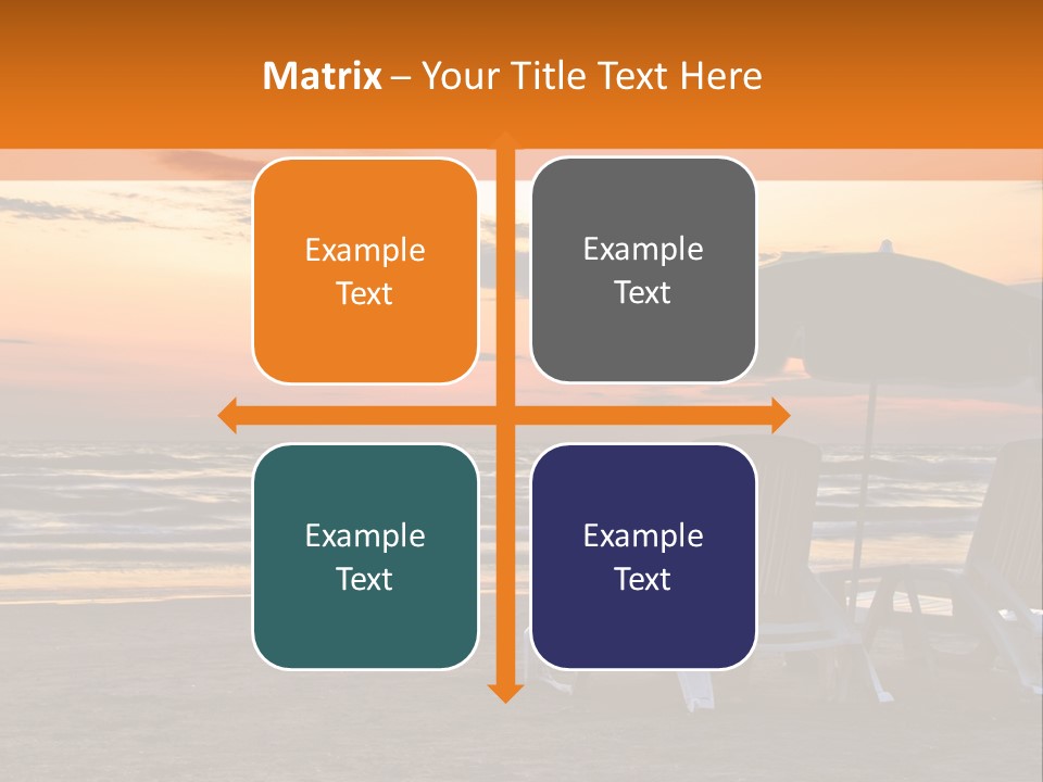 Two Beach Chairs Before Sunrise PowerPoint Template