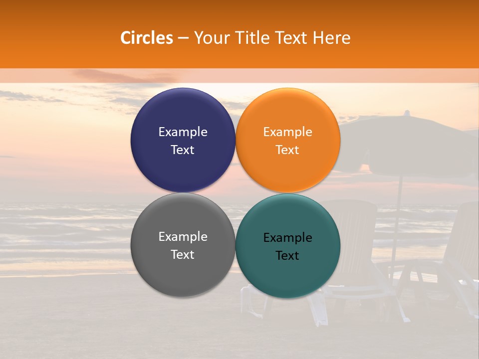 Two Beach Chairs Before Sunrise PowerPoint Template