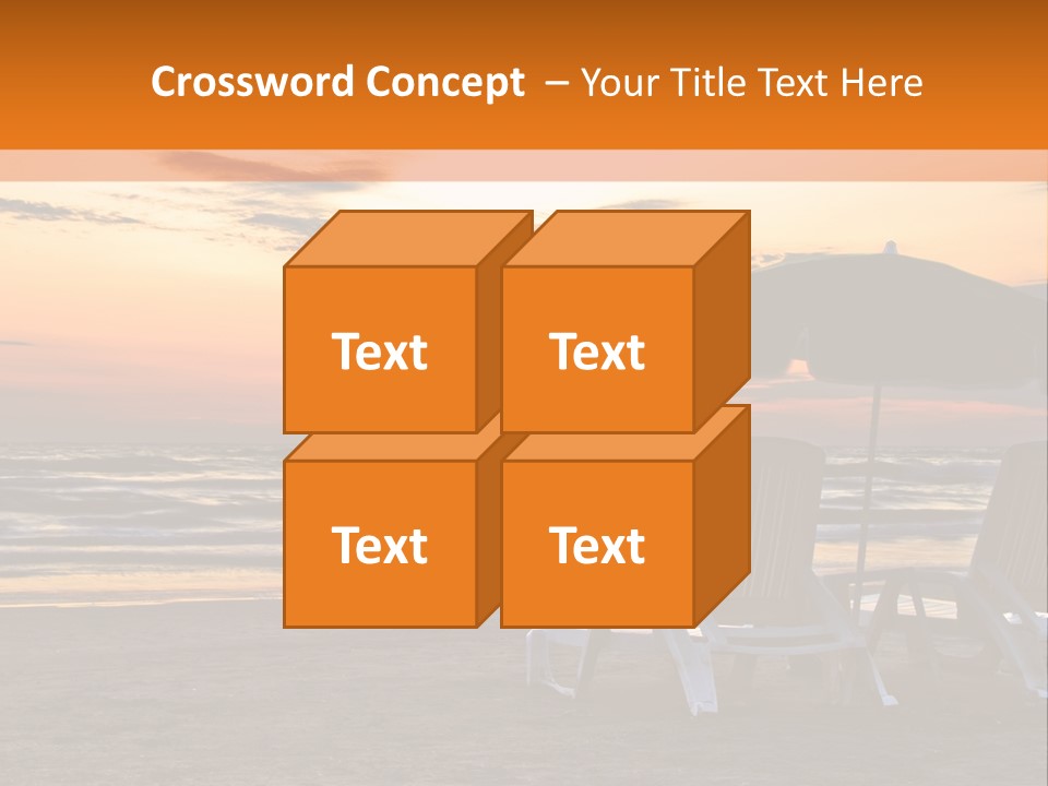Two Beach Chairs Before Sunrise PowerPoint Template