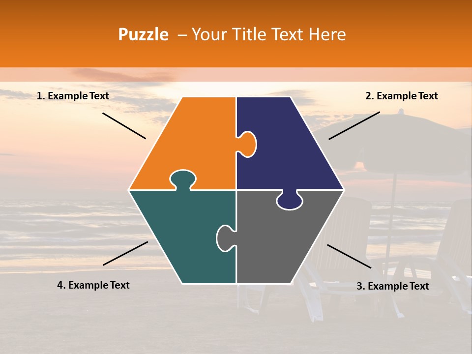 Two Beach Chairs Before Sunrise PowerPoint Template