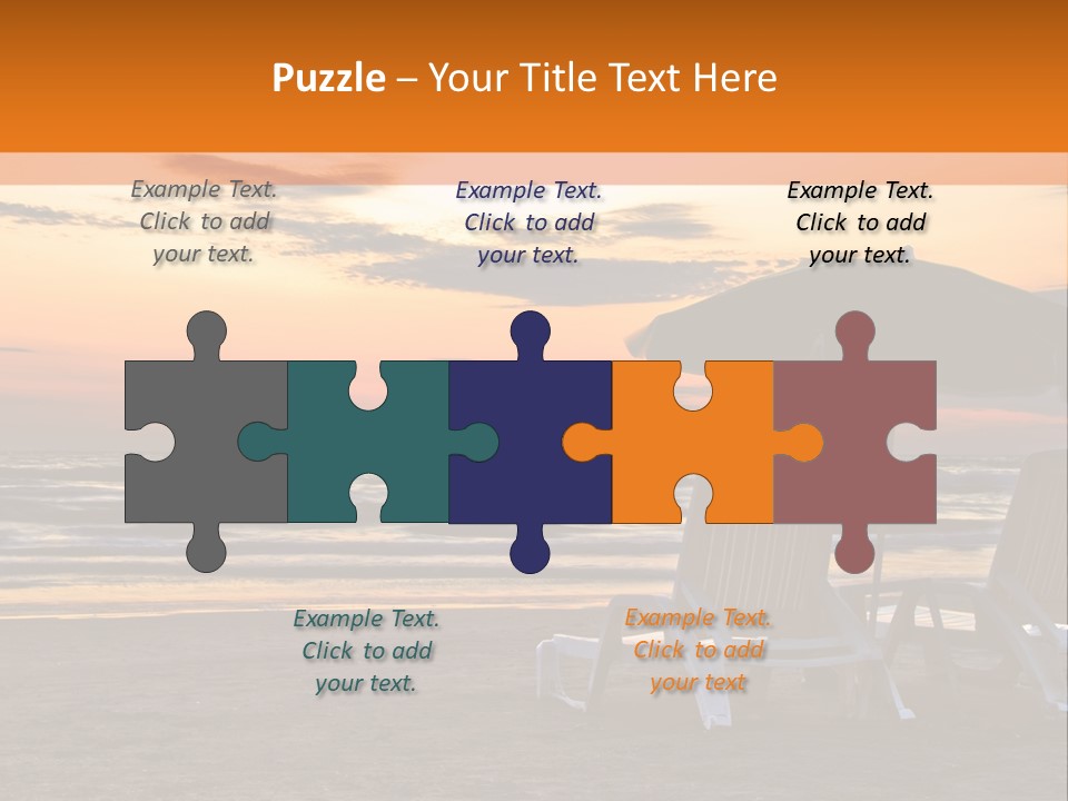 Two Beach Chairs Before Sunrise PowerPoint Template