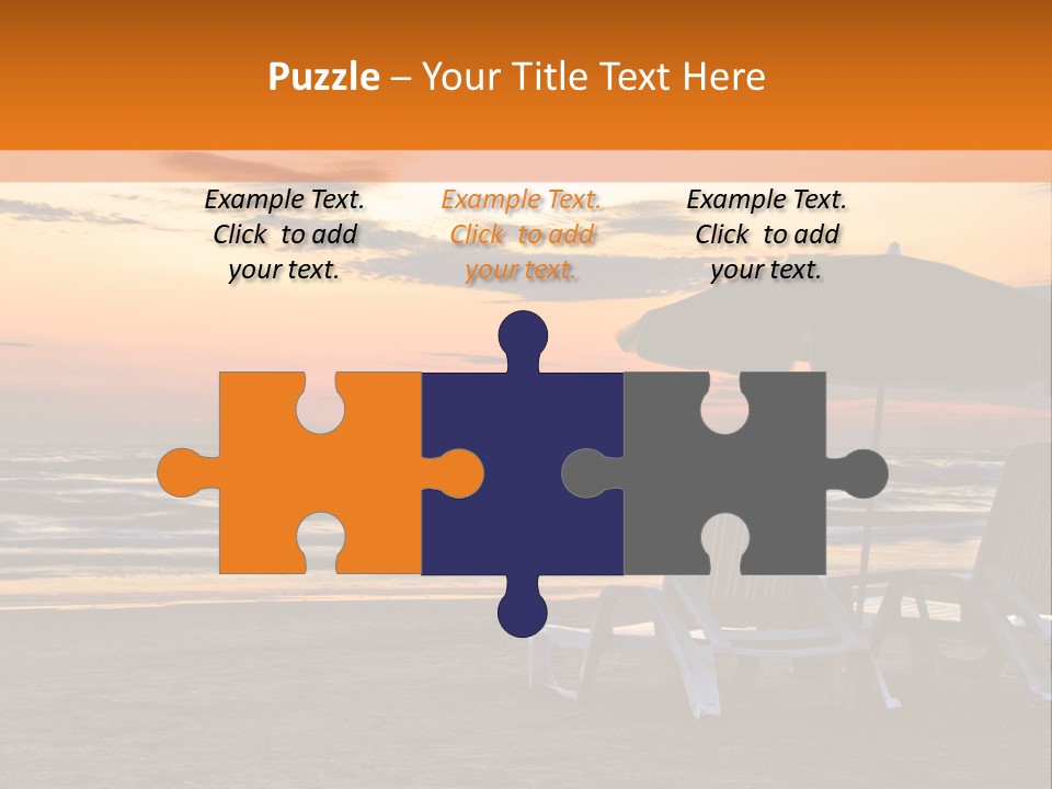 Two Beach Chairs Before Sunrise PowerPoint Template