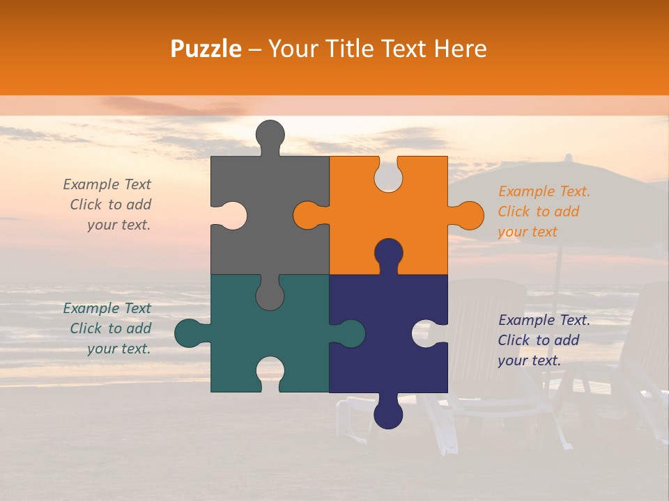 Two Beach Chairs Before Sunrise PowerPoint Template