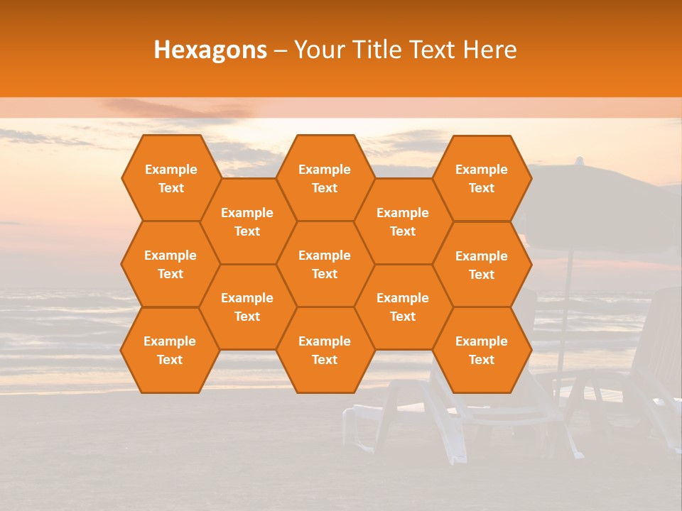 Two Beach Chairs Before Sunrise PowerPoint Template
