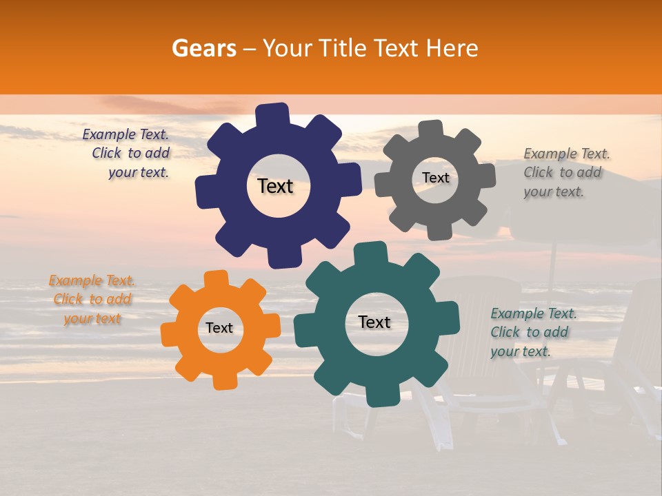 Two Beach Chairs Before Sunrise PowerPoint Template
