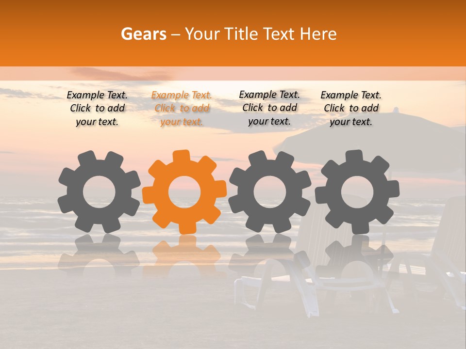 Two Beach Chairs Before Sunrise PowerPoint Template