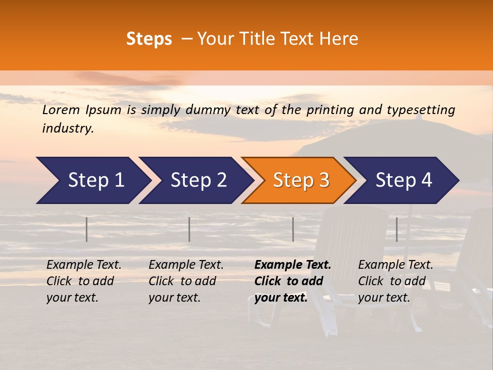 Two Beach Chairs Before Sunrise PowerPoint Template