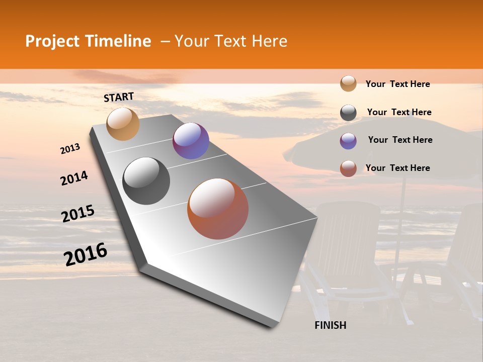 Two Beach Chairs Before Sunrise PowerPoint Template