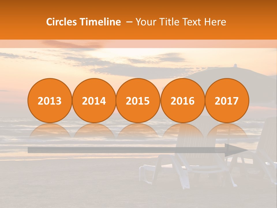 Two Beach Chairs Before Sunrise PowerPoint Template