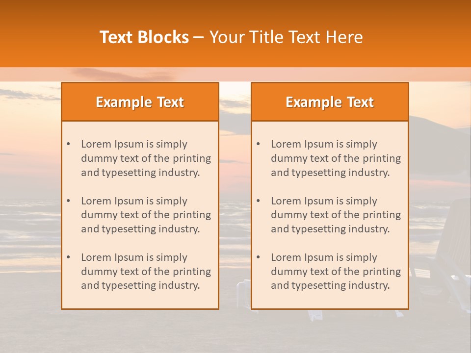 Two Beach Chairs Before Sunrise PowerPoint Template