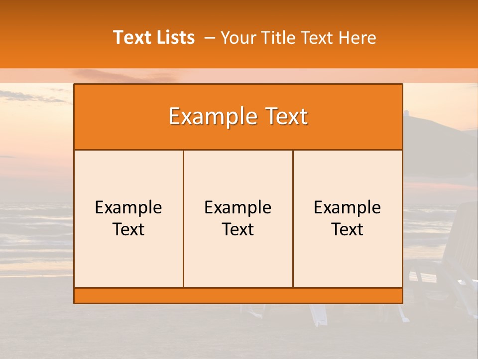 Two Beach Chairs Before Sunrise PowerPoint Template