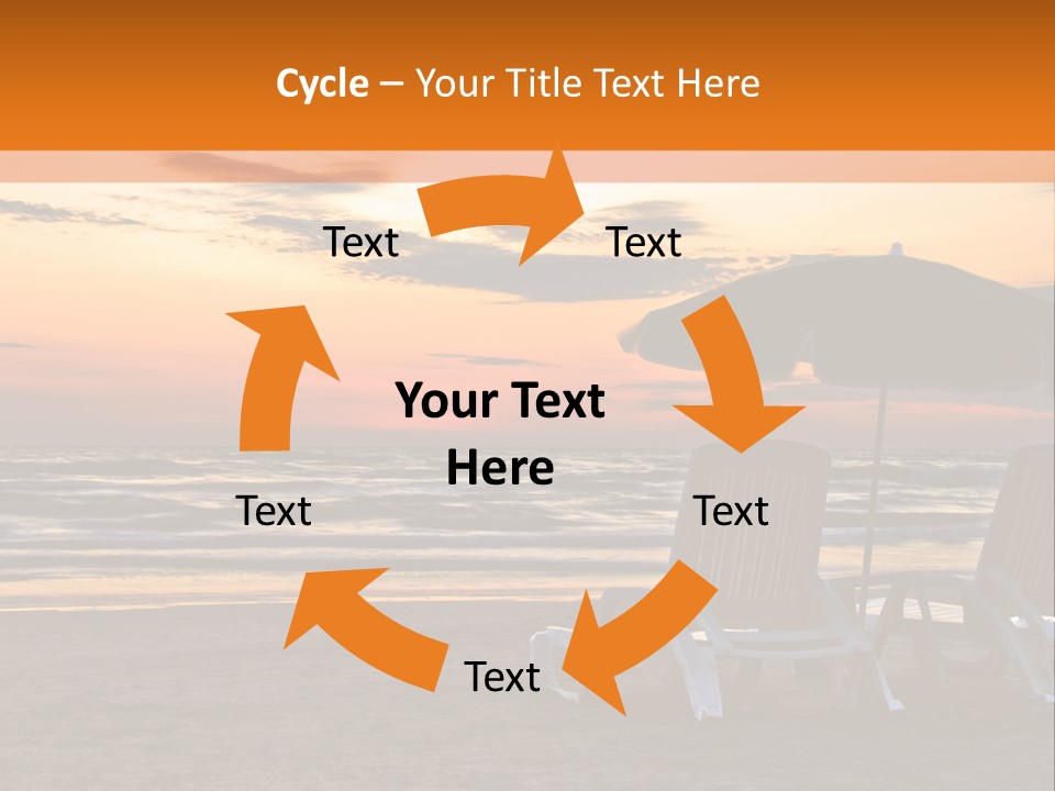Two Beach Chairs Before Sunrise PowerPoint Template