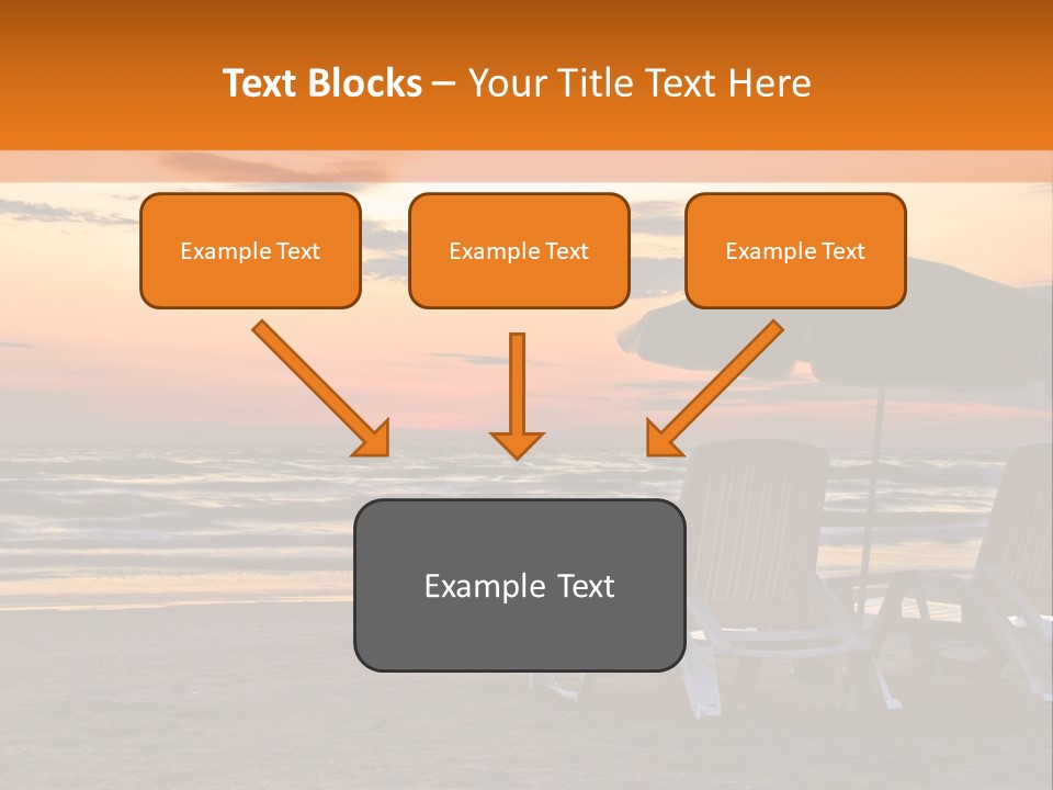 Two Beach Chairs Before Sunrise PowerPoint Template
