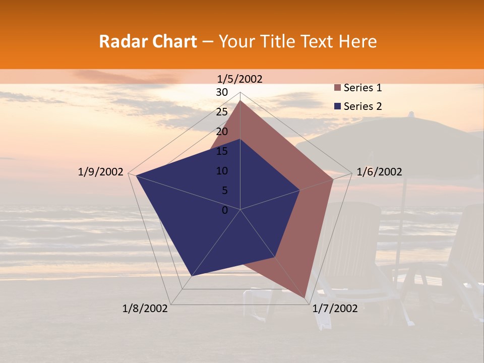 Two Beach Chairs Before Sunrise PowerPoint Template