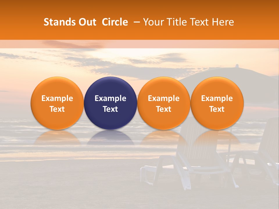 Two Beach Chairs Before Sunrise PowerPoint Template