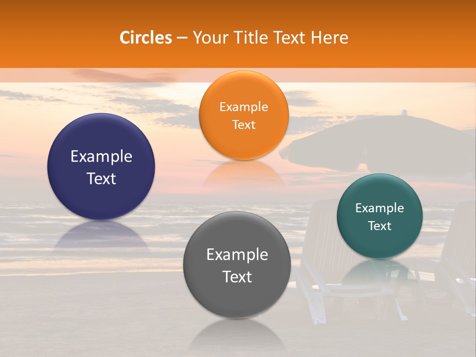 Two Beach Chairs Before Sunrise PowerPoint Template