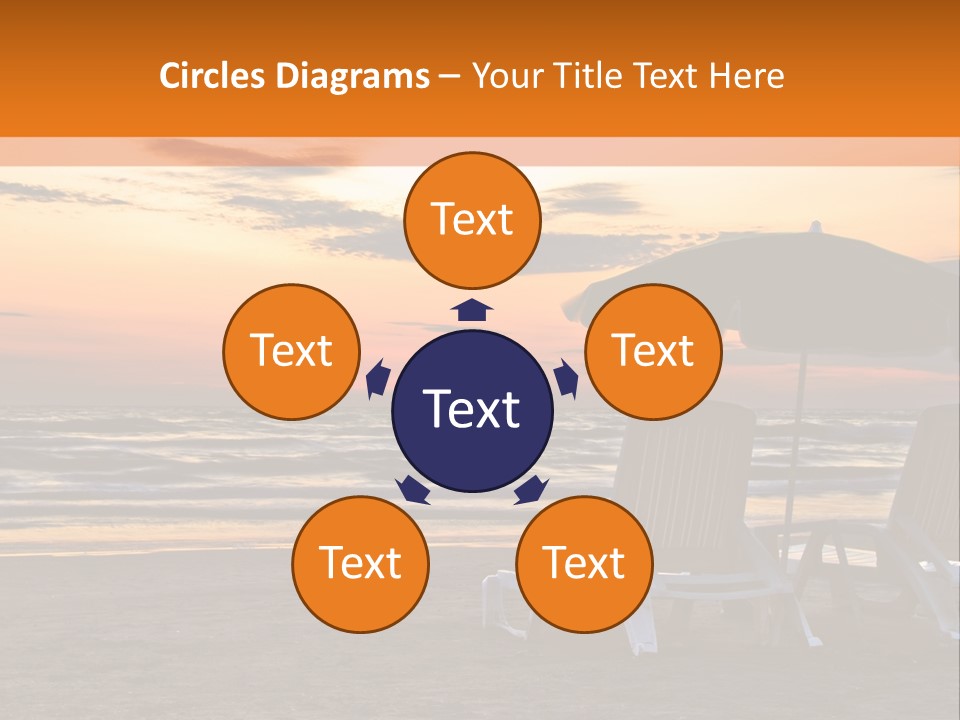 Two Beach Chairs Before Sunrise PowerPoint Template