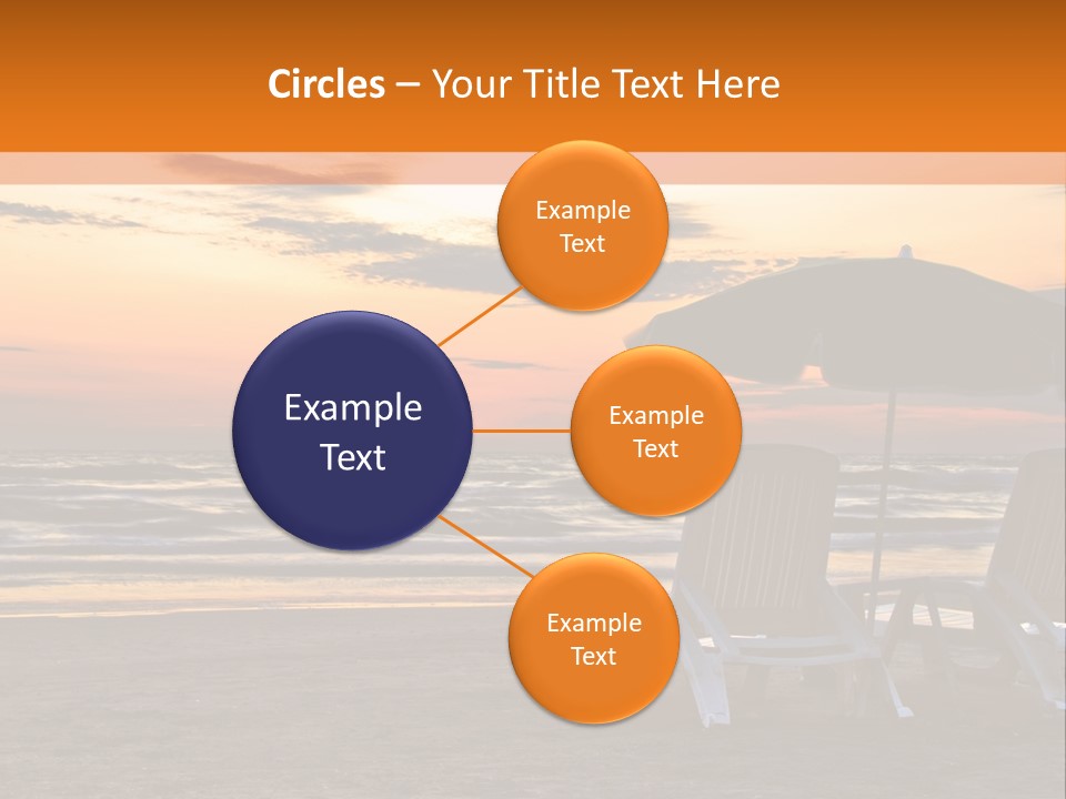 Two Beach Chairs Before Sunrise PowerPoint Template