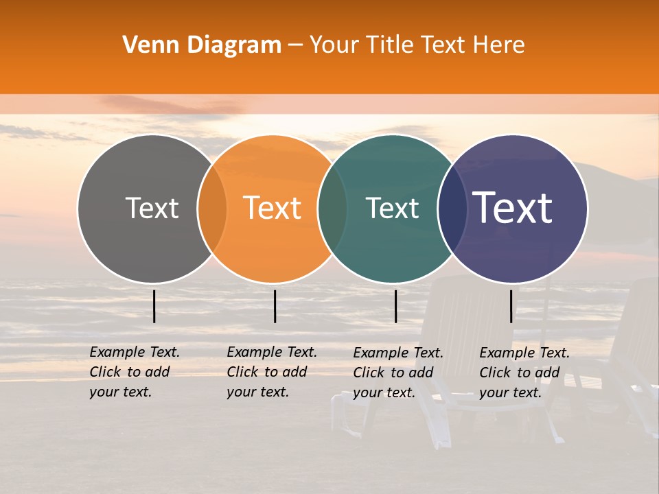 Two Beach Chairs Before Sunrise PowerPoint Template