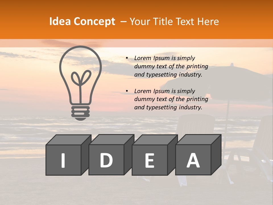 Two Beach Chairs Before Sunrise PowerPoint Template