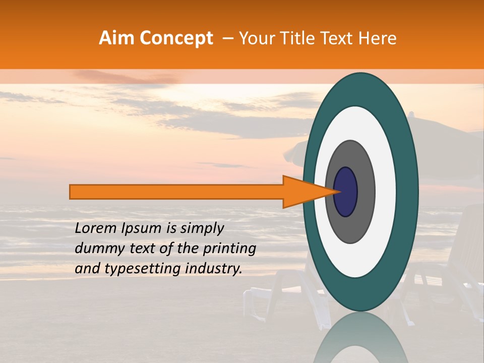 Two Beach Chairs Before Sunrise PowerPoint Template