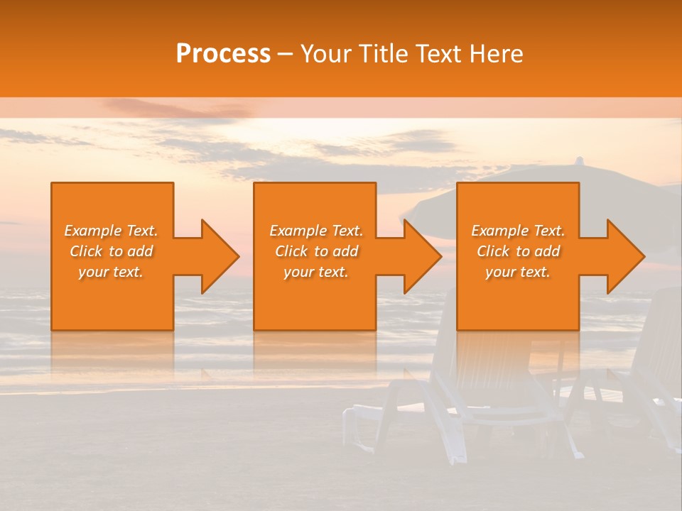 Two Beach Chairs Before Sunrise PowerPoint Template