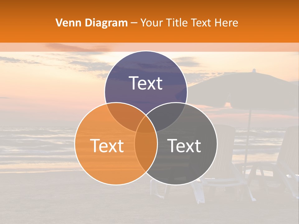 Two Beach Chairs Before Sunrise PowerPoint Template
