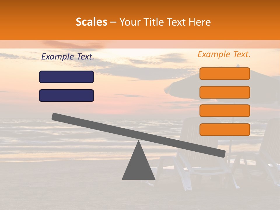Two Beach Chairs Before Sunrise PowerPoint Template