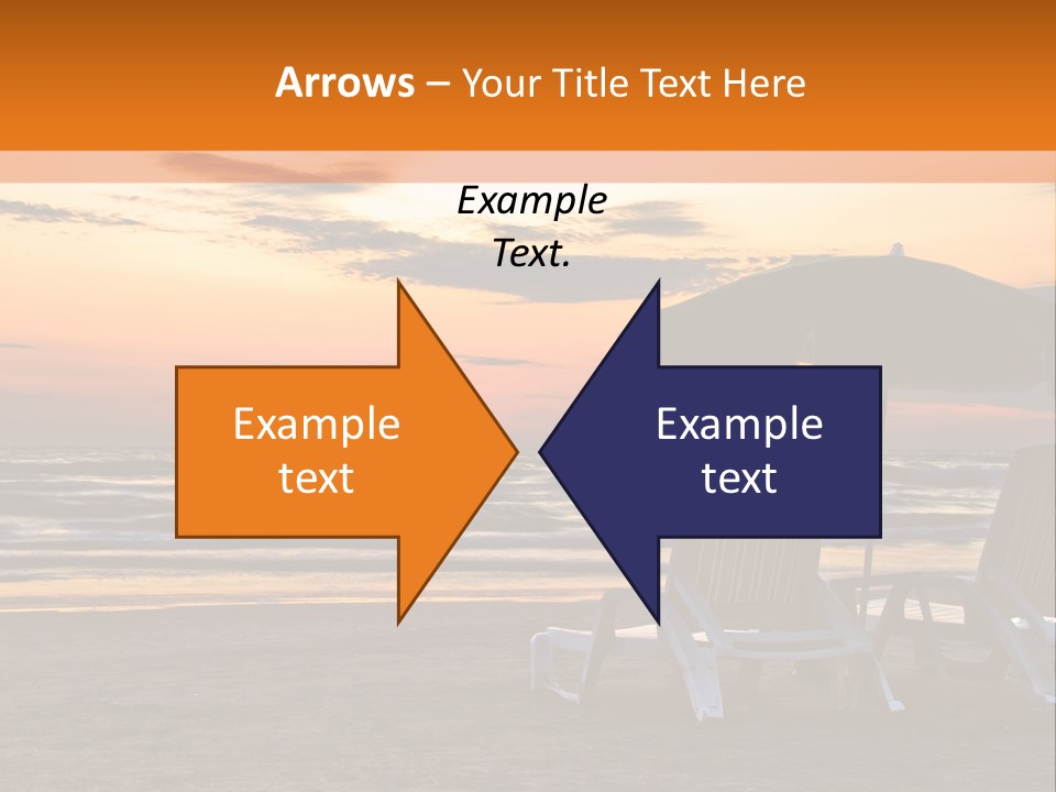 Two Beach Chairs Before Sunrise PowerPoint Template