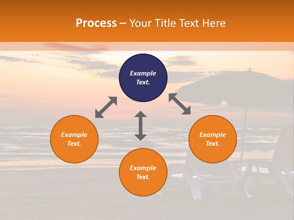 Two Beach Chairs Before Sunrise PowerPoint Template