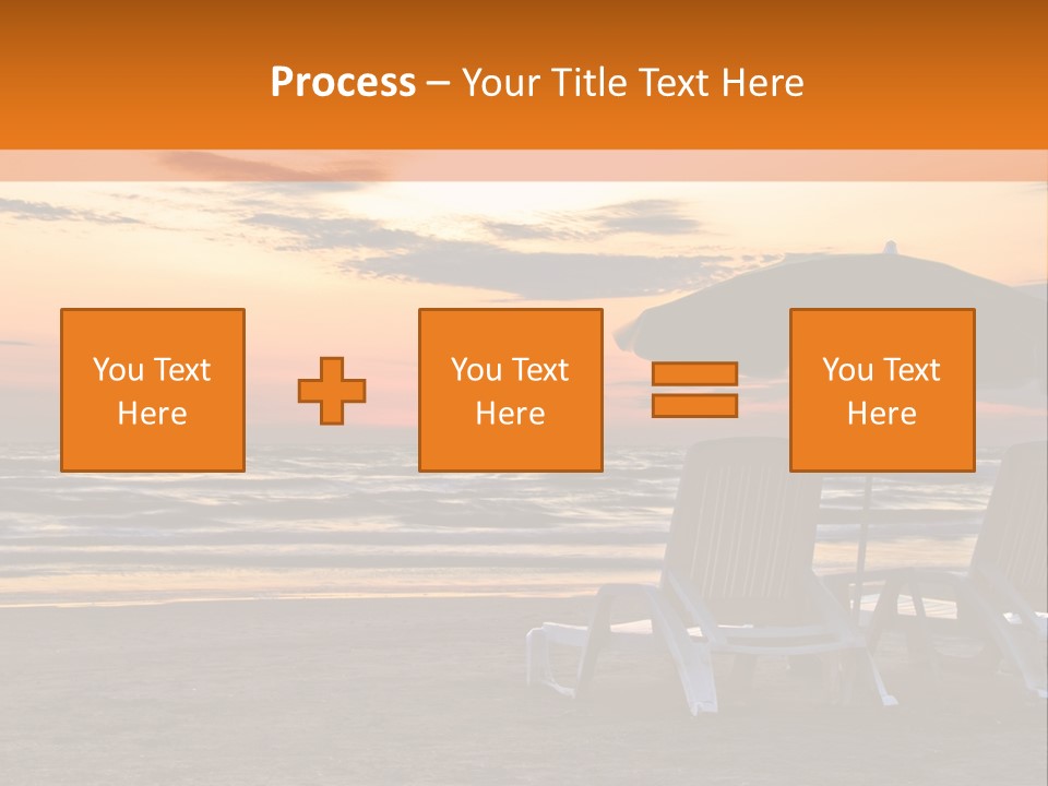 Two Beach Chairs Before Sunrise PowerPoint Template