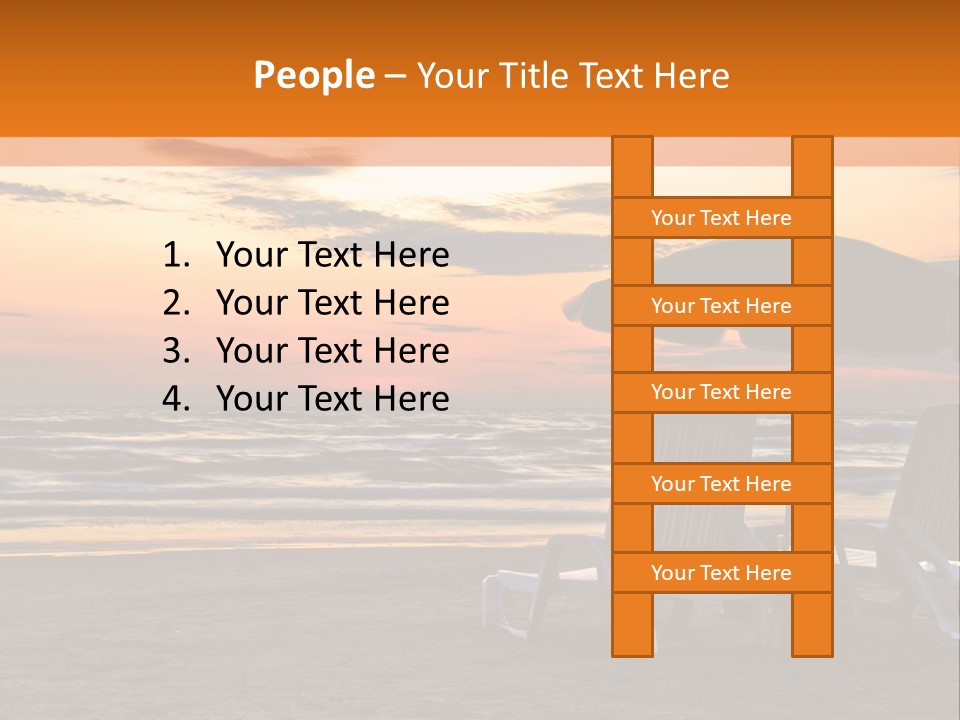 Two Beach Chairs Before Sunrise PowerPoint Template