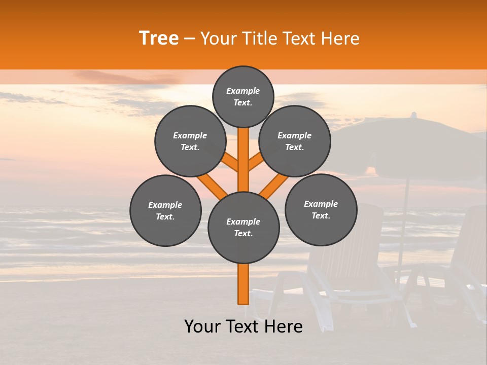 Two Beach Chairs Before Sunrise PowerPoint Template