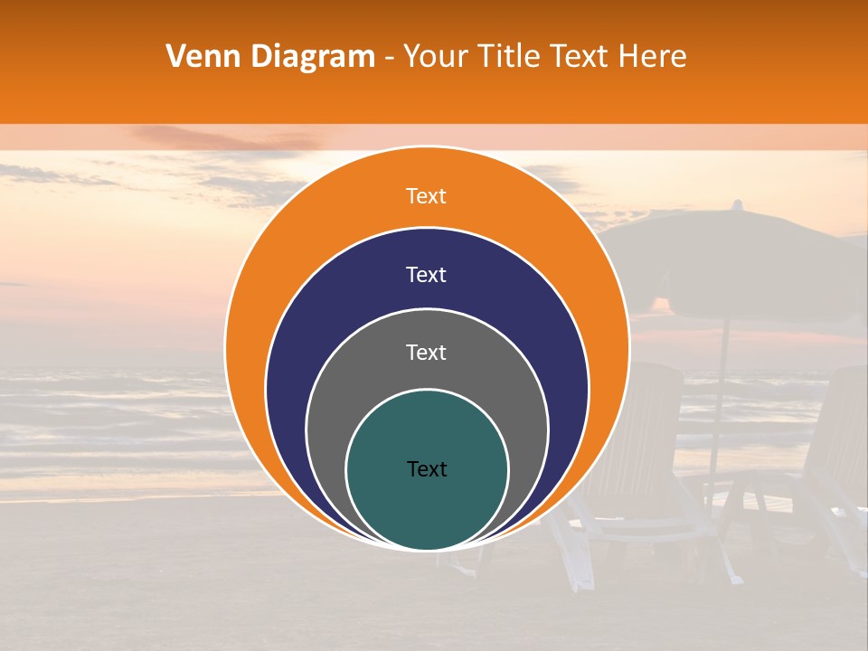 Two Beach Chairs Before Sunrise PowerPoint Template