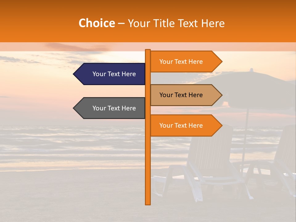 Two Beach Chairs Before Sunrise PowerPoint Template