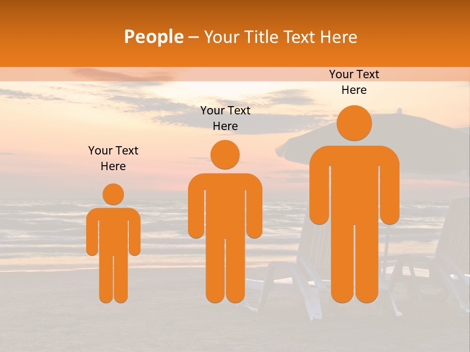 Two Beach Chairs Before Sunrise PowerPoint Template