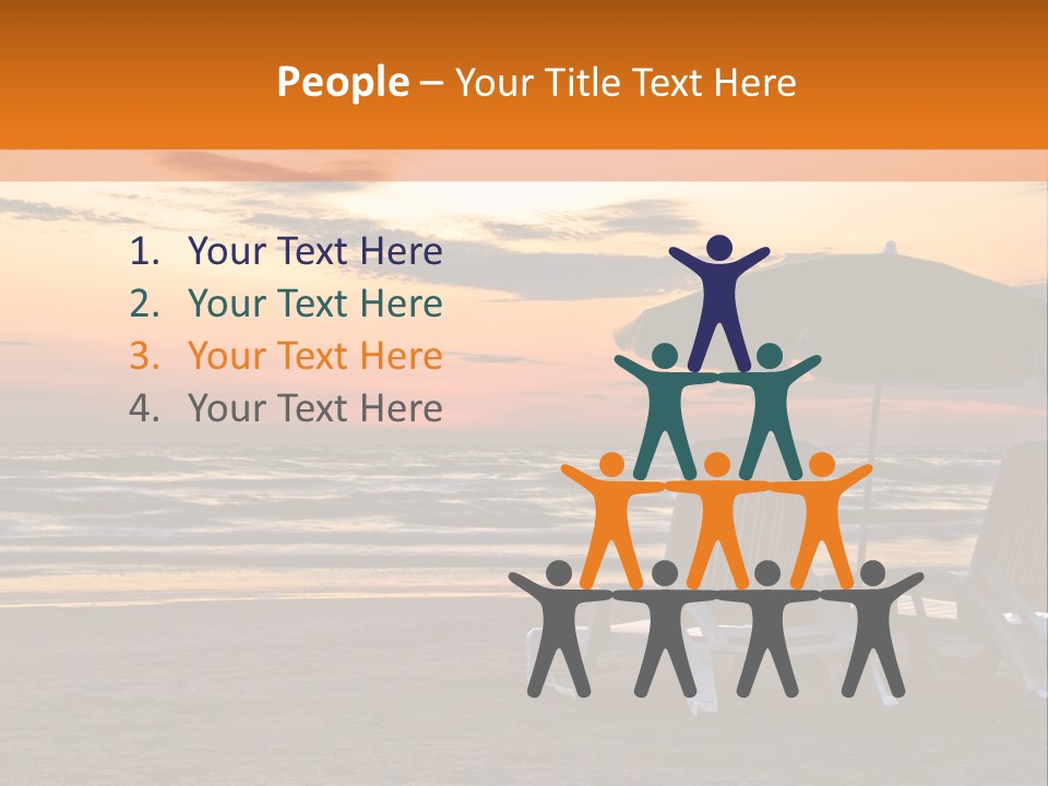 Two Beach Chairs Before Sunrise PowerPoint Template