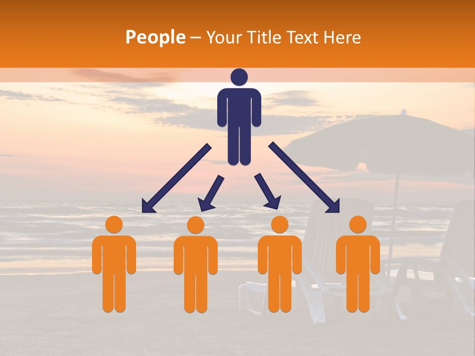 Two Beach Chairs Before Sunrise PowerPoint Template