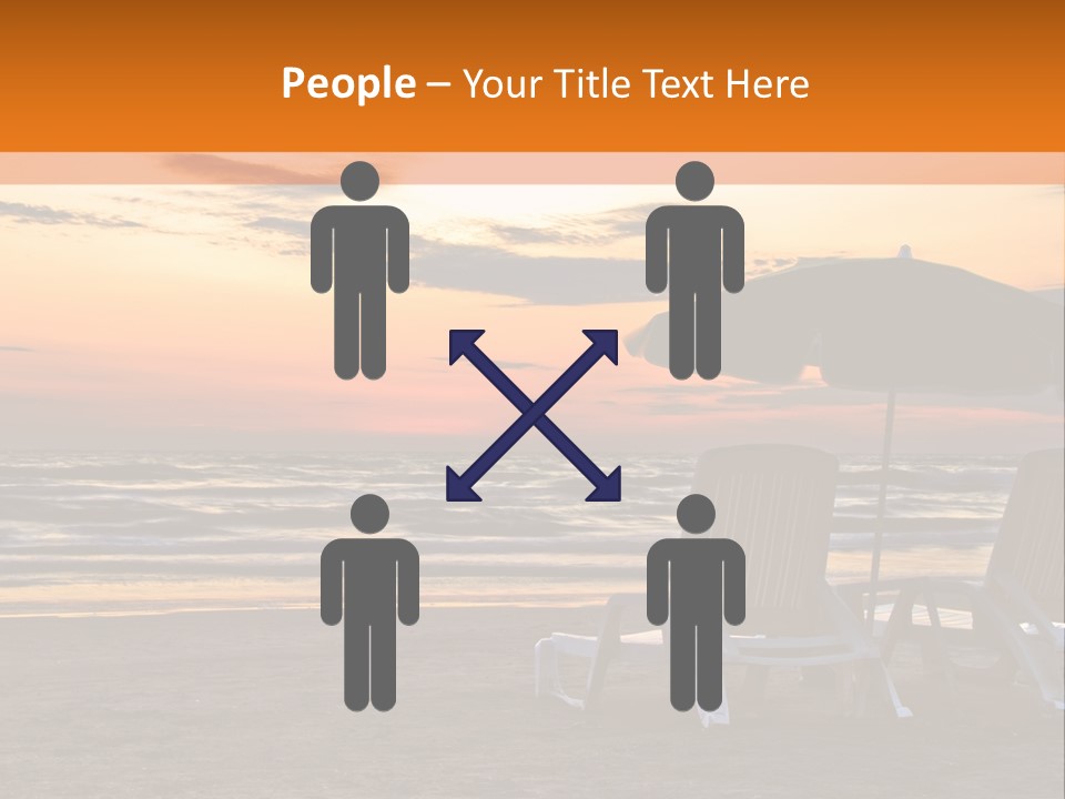 Two Beach Chairs Before Sunrise PowerPoint Template