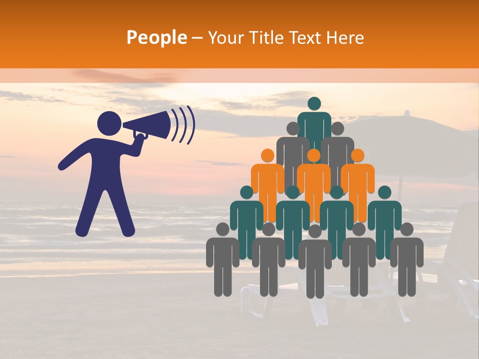 Two Beach Chairs Before Sunrise PowerPoint Template