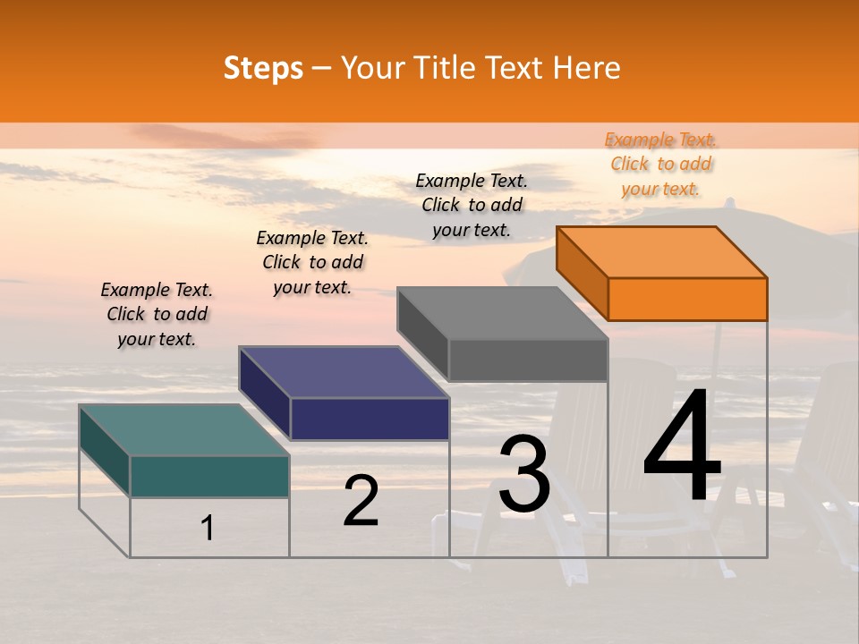 Two Beach Chairs Before Sunrise PowerPoint Template